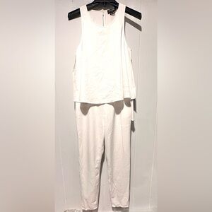 White sleeveless jumpsuit new